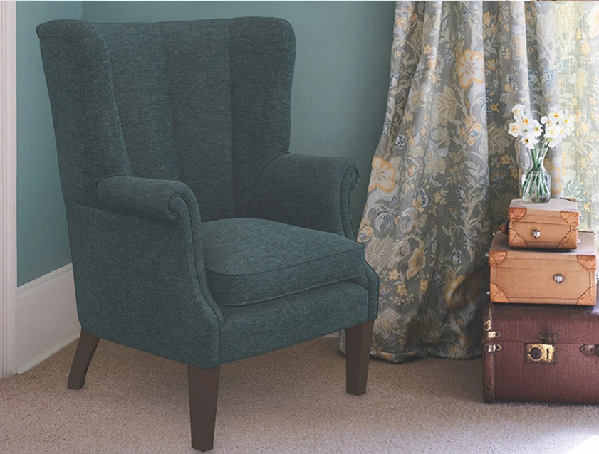 Whitewell Fluted Chair in Textured Velvet Veridian_tablet